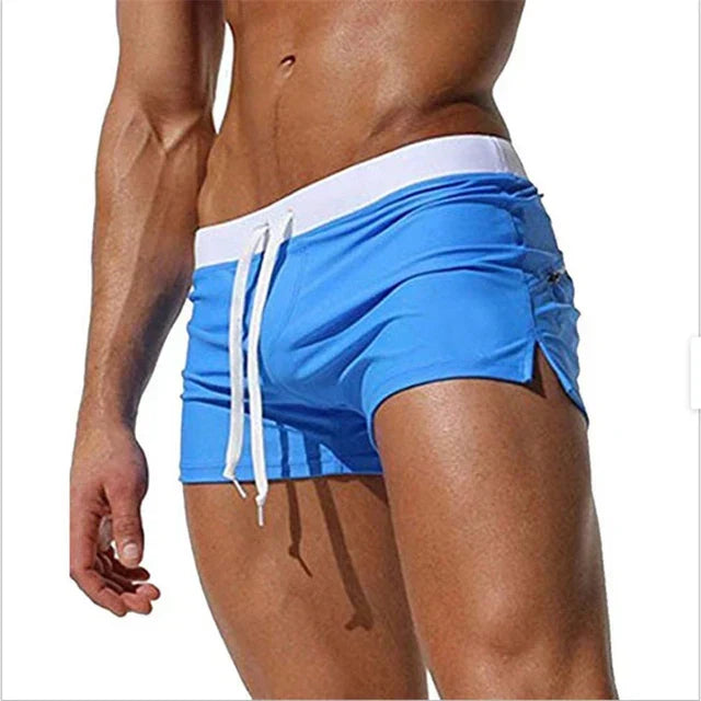 Men's Swim Trunks Quick-Dry Board Shorts with Drawstring Navy Gray Black Pool Beach Swim | Thomler