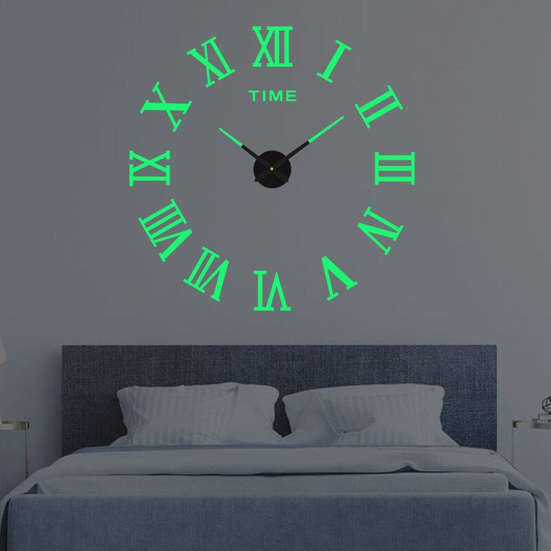 Large Decorative Wall Clock Oversized Metal Acrylic Silent Quartz Living Room Bedroom Office Modern Minimalist Statement Piece | Thomler