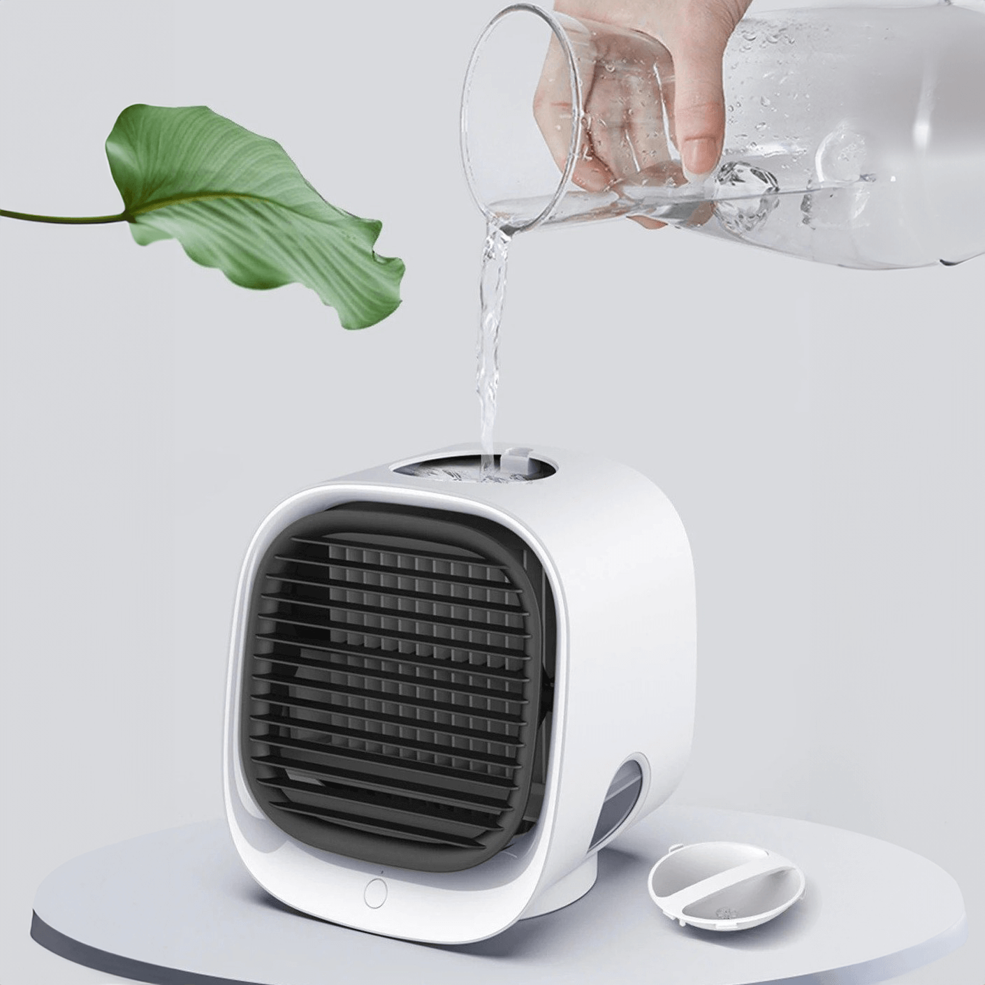 USB Personal Space Cooler Evaporative Air Fan with 3 Speed Settings & LED Night Light for Car, Desk, Bedroom | Thomler