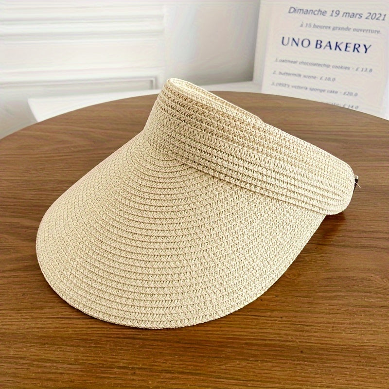 Women's Sun Visor Hat with Wide Brim – Foldable UV Protection Cap for Beach, Travel & Outdoors | Thomler