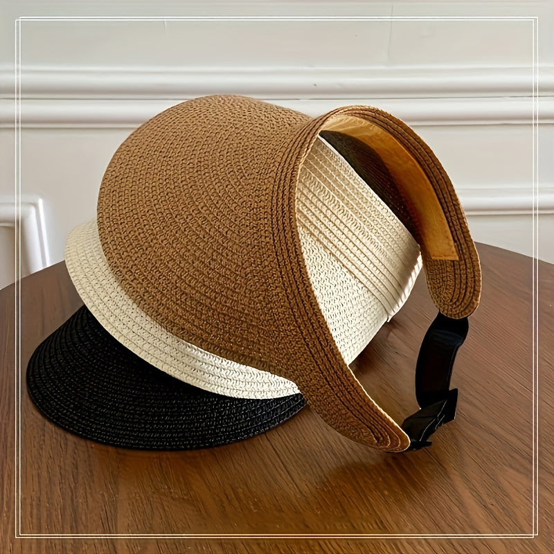 Women's Sun Visor Hat with Wide Brim – Foldable UV Protection Cap for Beach, Travel & Outdoors | Thomler