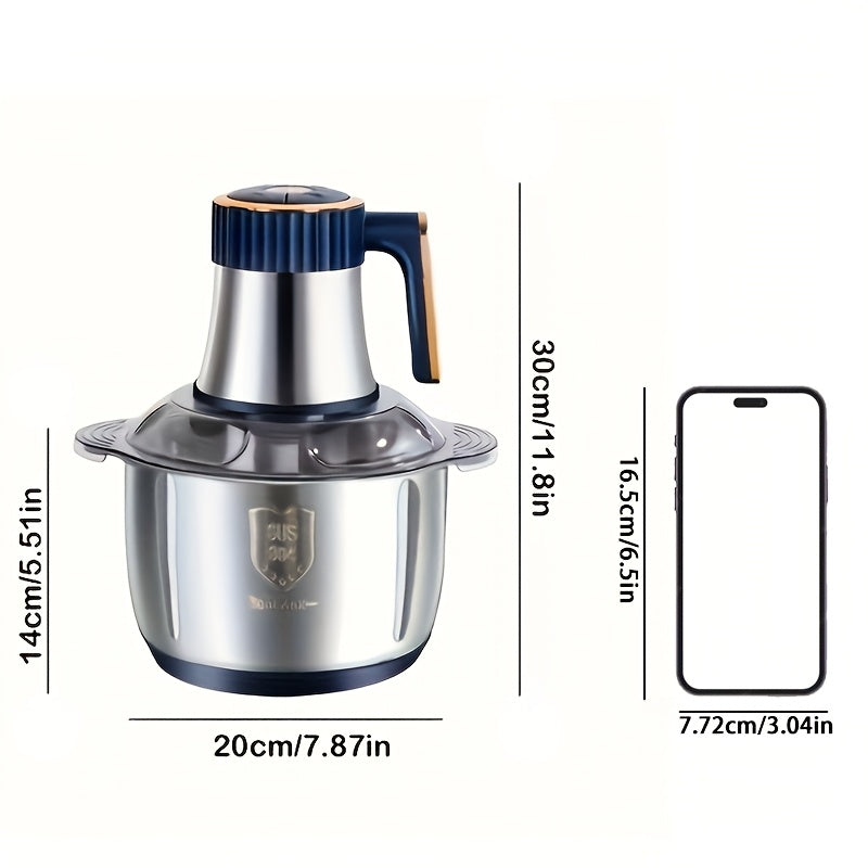 Food Processor Stainless Steel 5.0 L Blue Kitchen Meat Grinder Vegetable Chopper Herb Mincer Salad Cutter | Thomler
