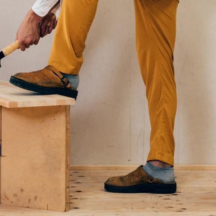 Men's Wooden Clogs with Open Back – Slip-On Mules with Rubber Sole for Work, Home & Casual Wear | Thomler
