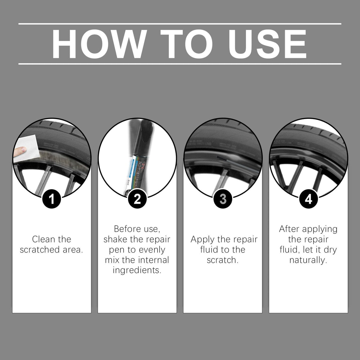 Wheel Touch-Up Paint Pen Set – 3-Pack Black Finish Scratch Repair for Rims & Alloys | Thomler