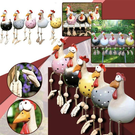 Metal Rooster Yard Stake with Wind-Blown Legs for Garden & Patio Decor | Thomler