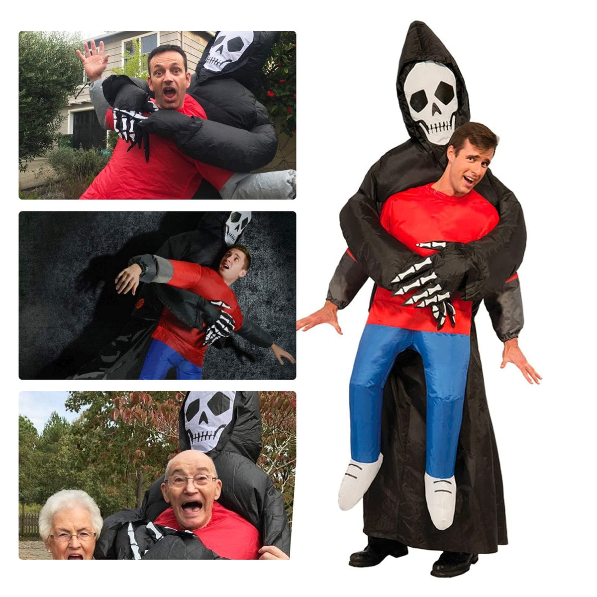 Spooky Reaper Air-Powered Halloween Outfit with Ghost Figure – Full-Body Party Costume | Thomler