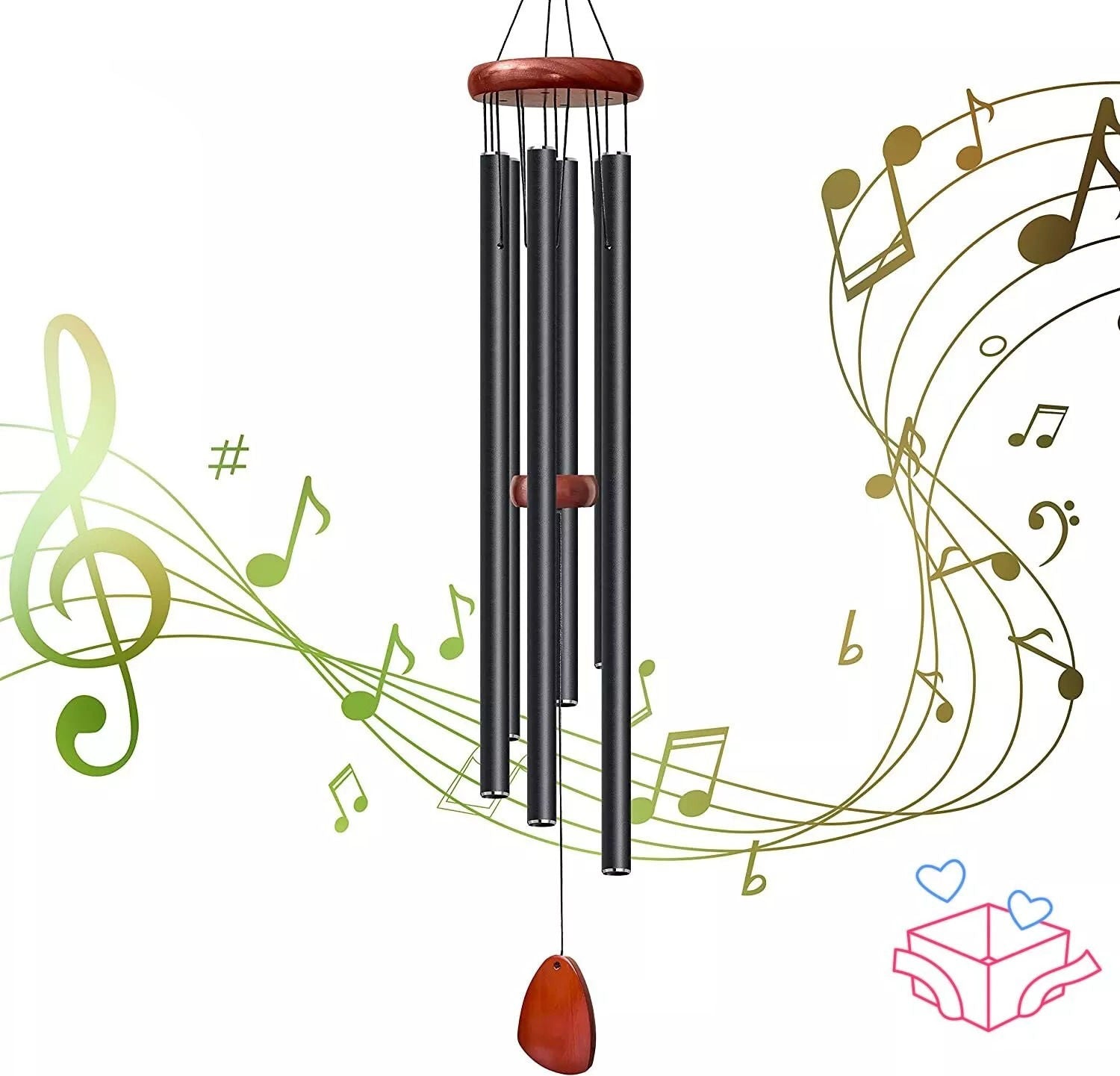 Outdoor Wind Chimes with Deep Resonant Tones - Aluminum Garden Chime for Patio Decor & Backyard Relaxation - Rustproof Hanging Bell Accent | Thomler
