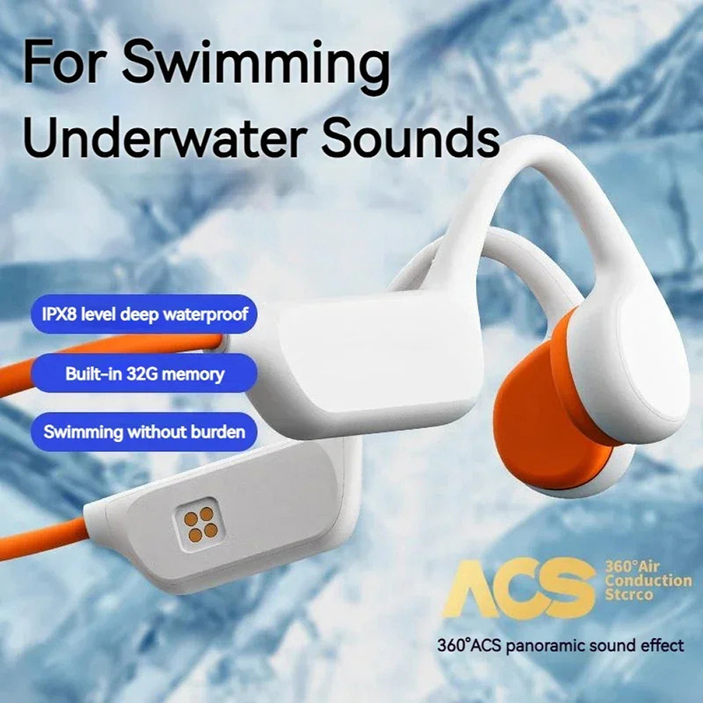 Bone Conduction Swim Headphones with 32GB Storage & IPX8 Waterproof Rating for Pool Training, Open Water Swimming, Running & Cycling | Thomler