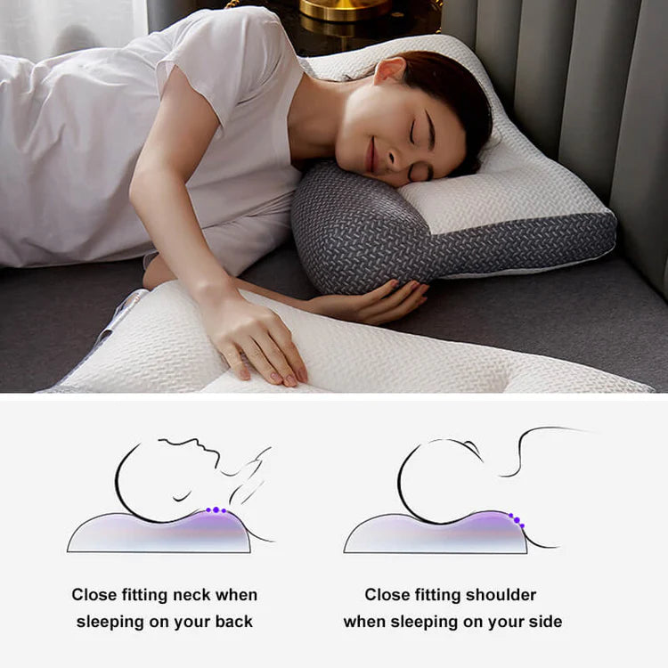 Contour Memory Pillow for Side and Back Sleepers with Ergonomic Cervical Support and Ear Relief Design | Thomler