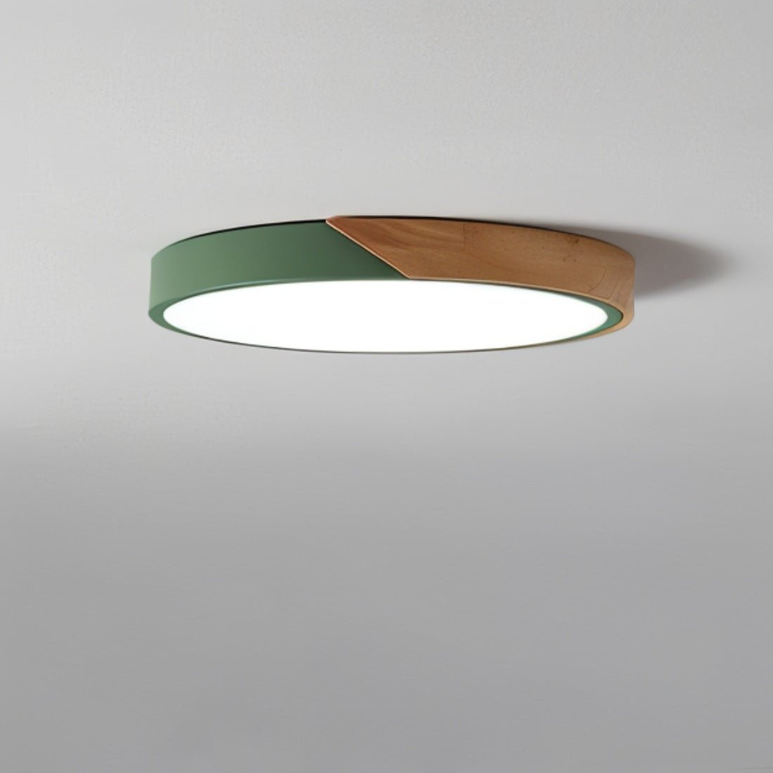 Ceiling Light Wood Metal LED Round 25.0 cm Modern Bedroom Living Room Flush Mount Minimalist Indoor Lighting | Thomler