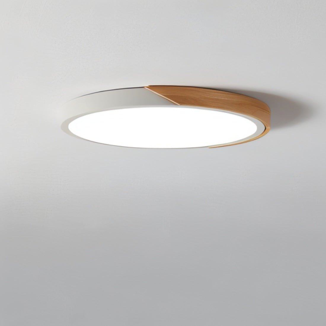 Ceiling Light Wood Metal LED 40.0 cm Round Modern Living Room Bedroom Office Lighting | Thomler