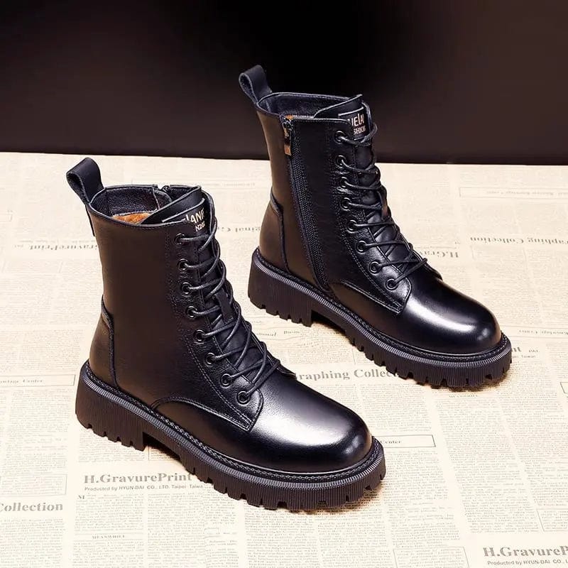 Insulated Waterproof Lace-Up Boots – Quilted Lining & Non-Slip Sole for Cold Weather | Thomler