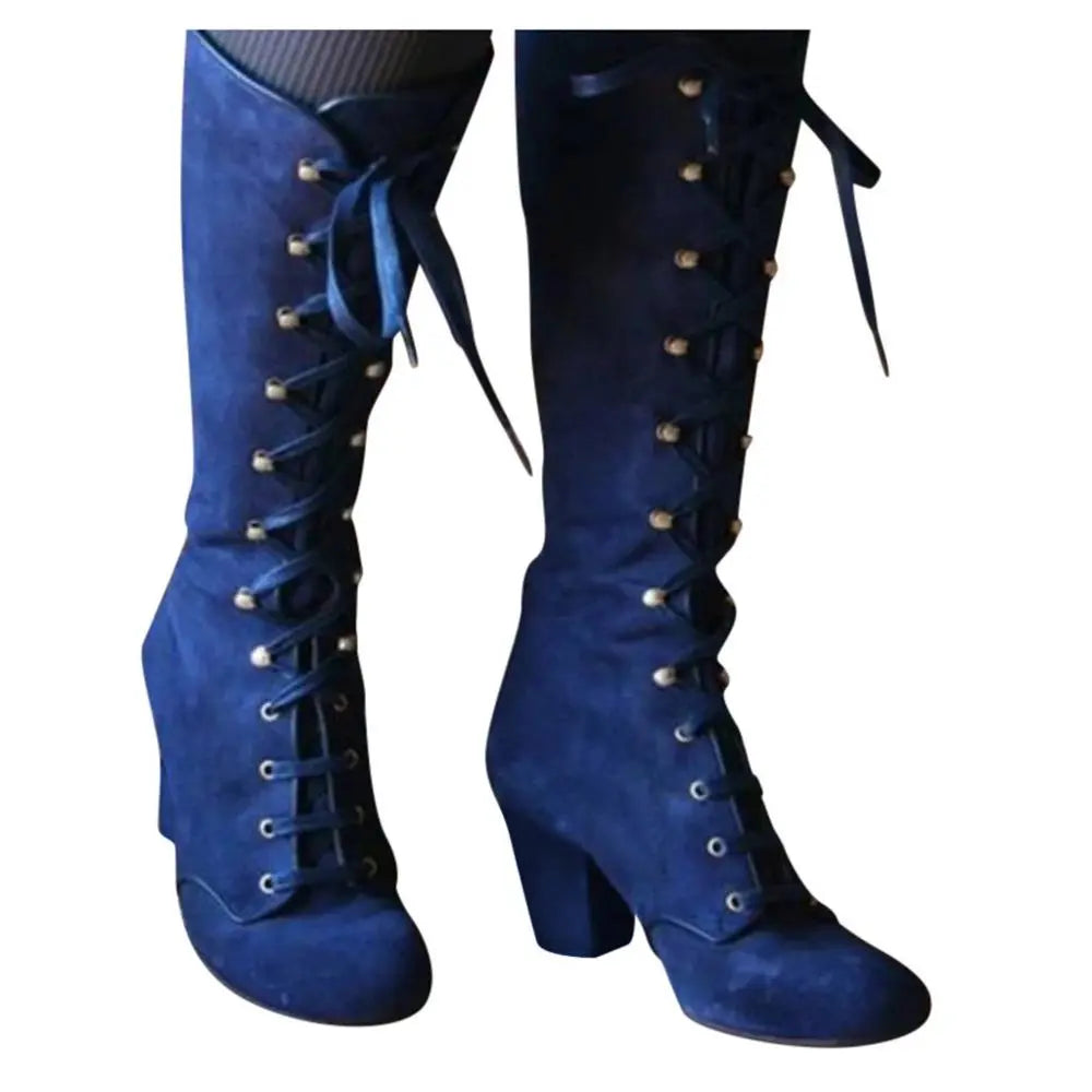Knee-High Pointed-Toe Boots with Bow Detail – Sleek High-Heel Dress Boots for Women | Thomler