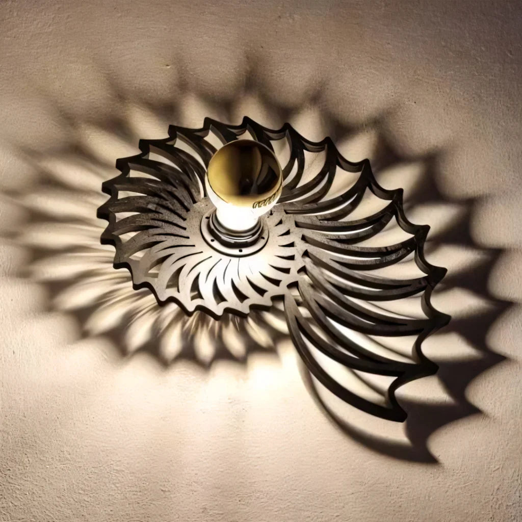 Wall Lamp Ceramic LED 7.9 in Nautilus Design Gold Black Living Room Bedroom Hallway Decorative Accent Lighting | Thomler