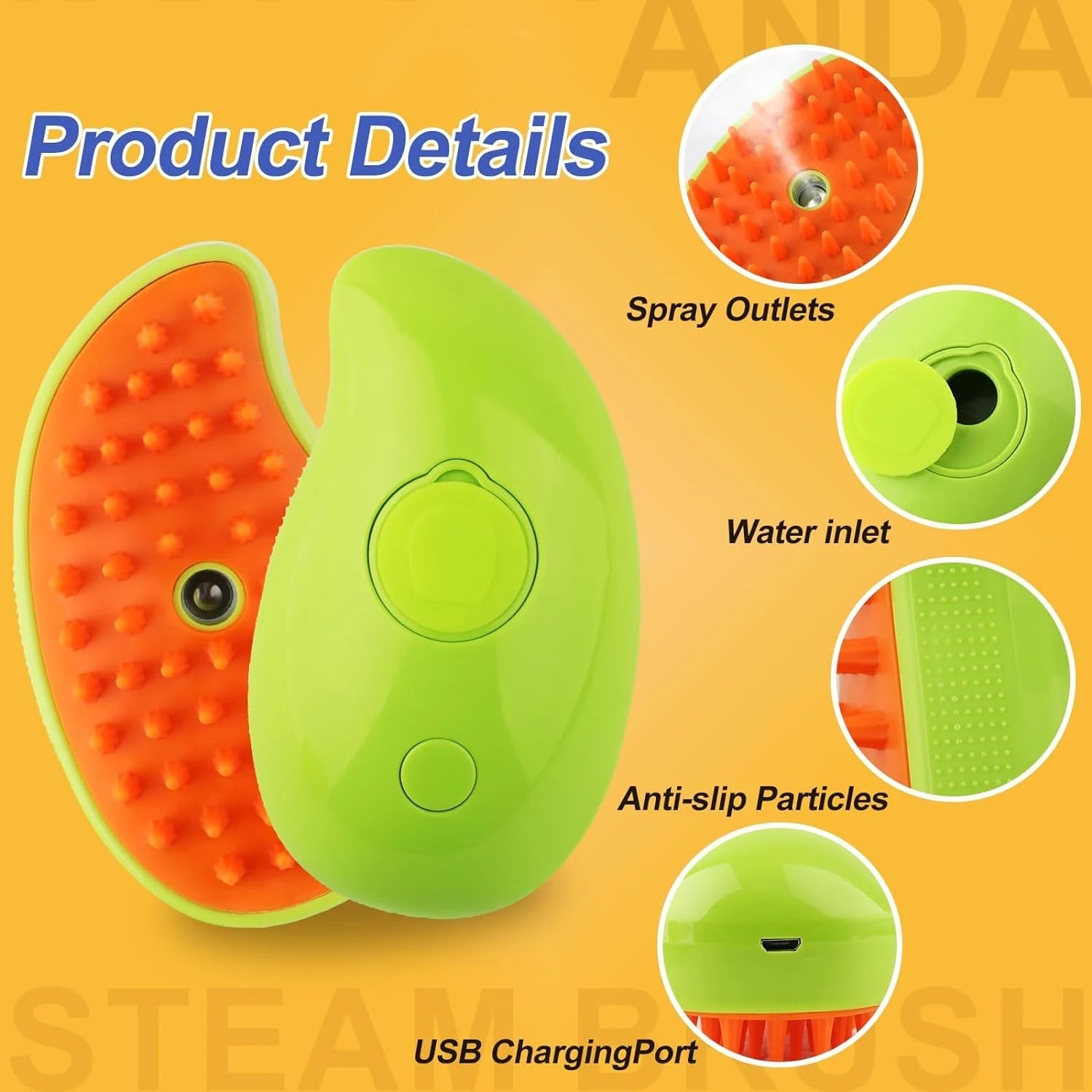 Hydrating Spray Pet Brush for Dogs & Cats with Detangling Mist Function for Long Fur Coat Care | Thomler
