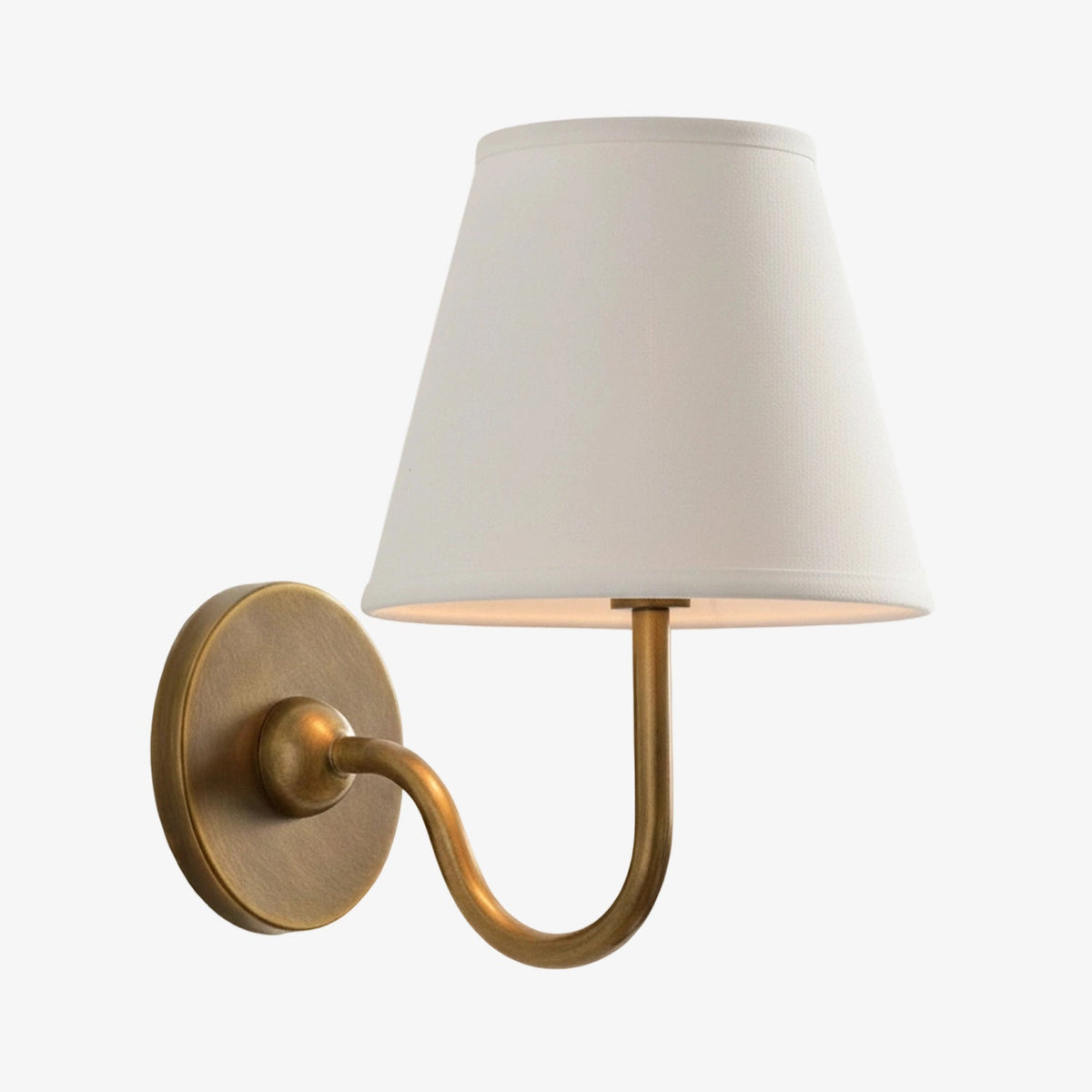 Brass Sconce with Fabric Drum Shade – 1 or 2 Light Hardwired Fixture for Bedroom, Hallway & Living Room | Thomler
