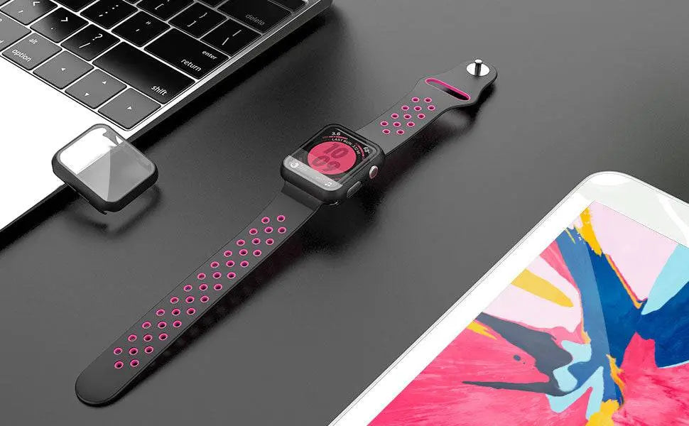 Reinforced Metal Armor Shell with Built-In Hardened Glass Display Shield for 40mm & 44mm Series 4/5/6, 38mm & 42mm Series 1/2/3 | Thomler