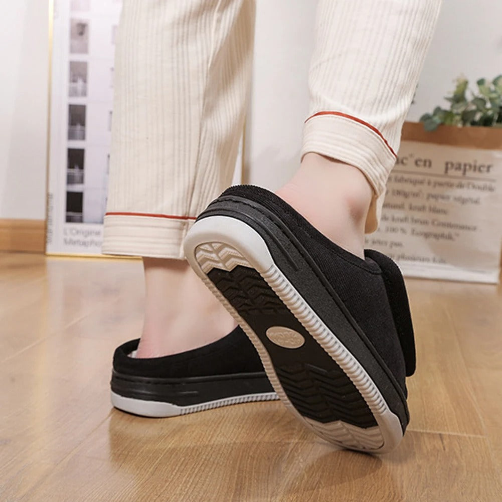 Adjustable Open-Toe Slippers for Edema & Neuropathy Relief, Extra-Wide Cushioned Footbed, Velcro Closure for Swelling, Supportive Rubber | Thomler