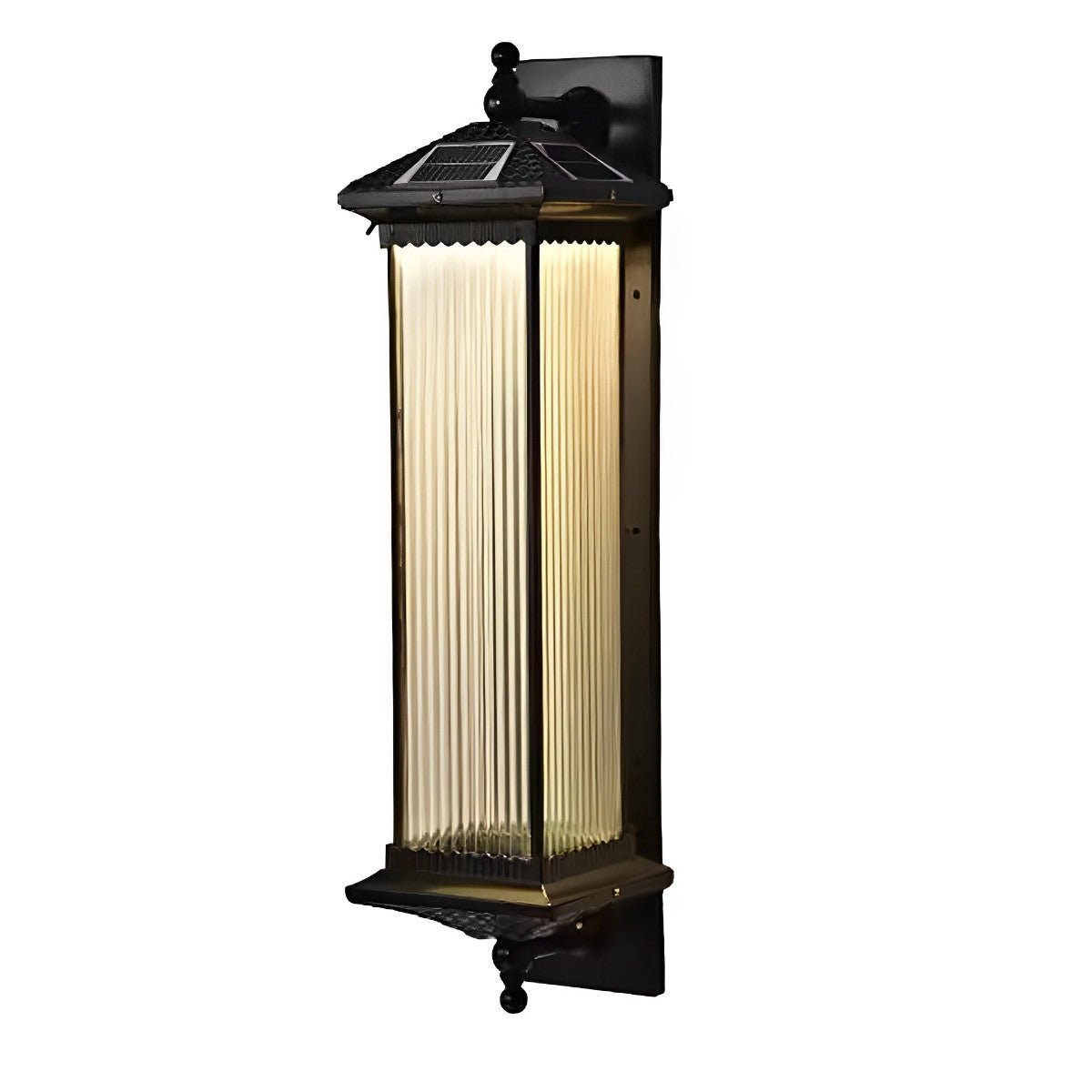 Wall Light Cast Aluminium 58.0 cm Coffee Brown Solar Garden Facade Lantern Waterproof Outdoor Veranda Entrance Lighting | Thomler