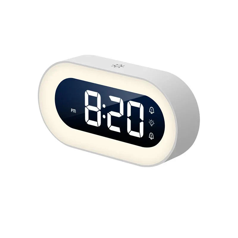 Alarm Clock LED Display Dimmable Night Light Bedroom Desk Music Function Snooze Modern Digital Timepiece | Thomler