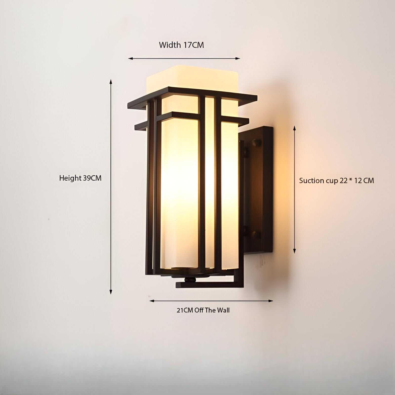 Wall Light Iron Glass 60W Matte Black Outdoor Patio Porch Industrial Waterproof Fixture | Thomler