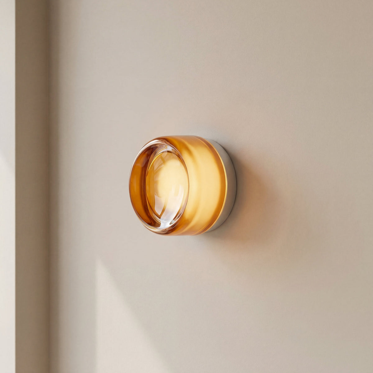 Circle Glass Wall Sconce Light – Warm LED Glow for Bedroom, Living Room & Hallway – Modern Minimalist Design | Thomler