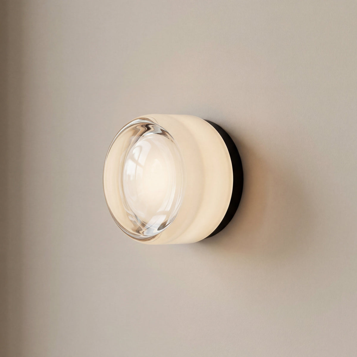 Circle Glass Wall Sconce Light – Warm LED Glow for Bedroom, Living Room & Hallway – Modern Minimalist Design | Thomler