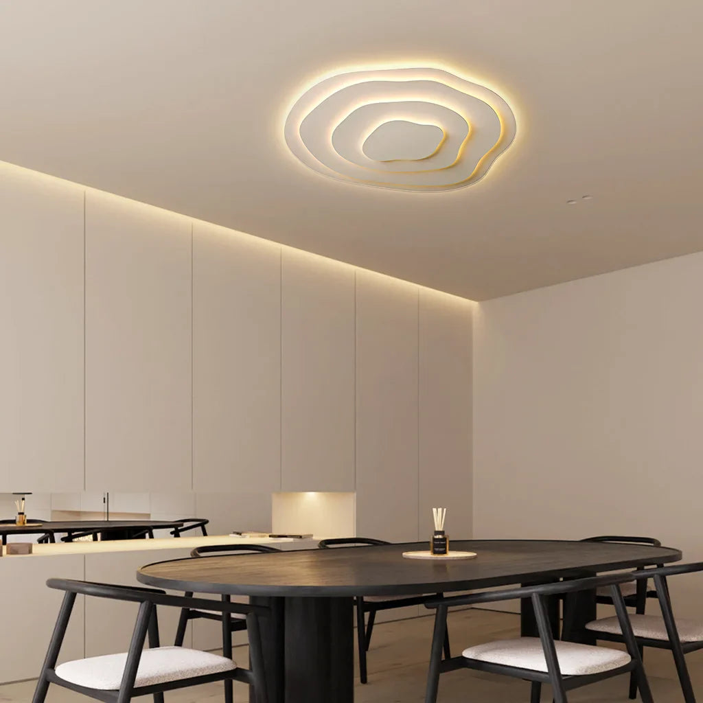 Ceiling Light Acrylic 16 in Modern Minimalist White Living Room Bedroom LED Fixture | Thomler