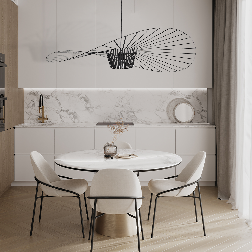 Pendant Light Metal Fibreglass 150.0 cm Adjustable Dining Room Kitchen Island Modern Hanging Ceiling Lamp | Thomler