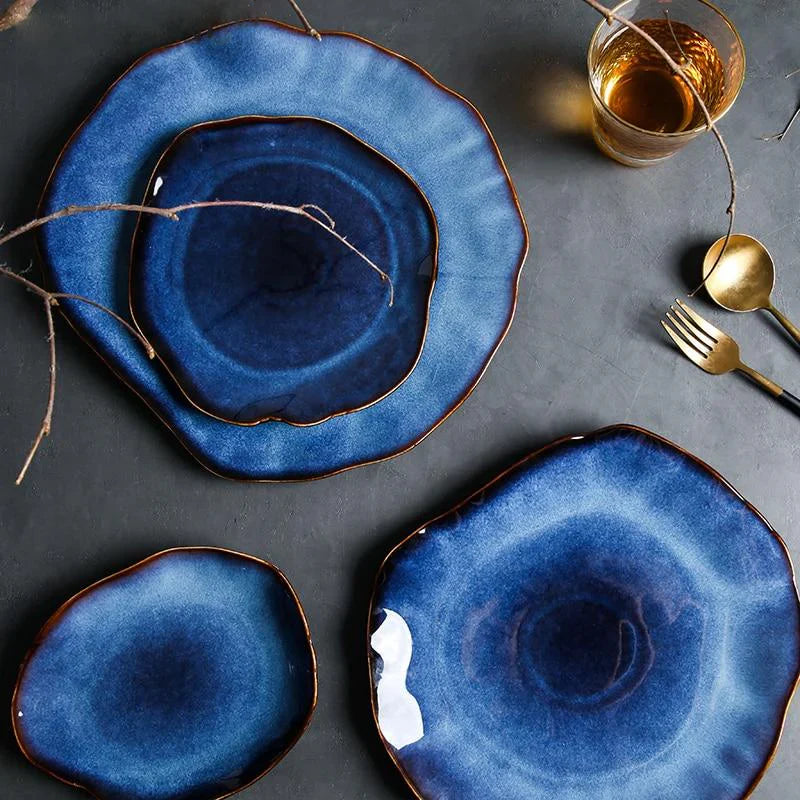 Dinnerware Set Bone China 10.5 in Unique Color Handcrafted Plates for Dining Entertaining Tableware Collection | Thomler