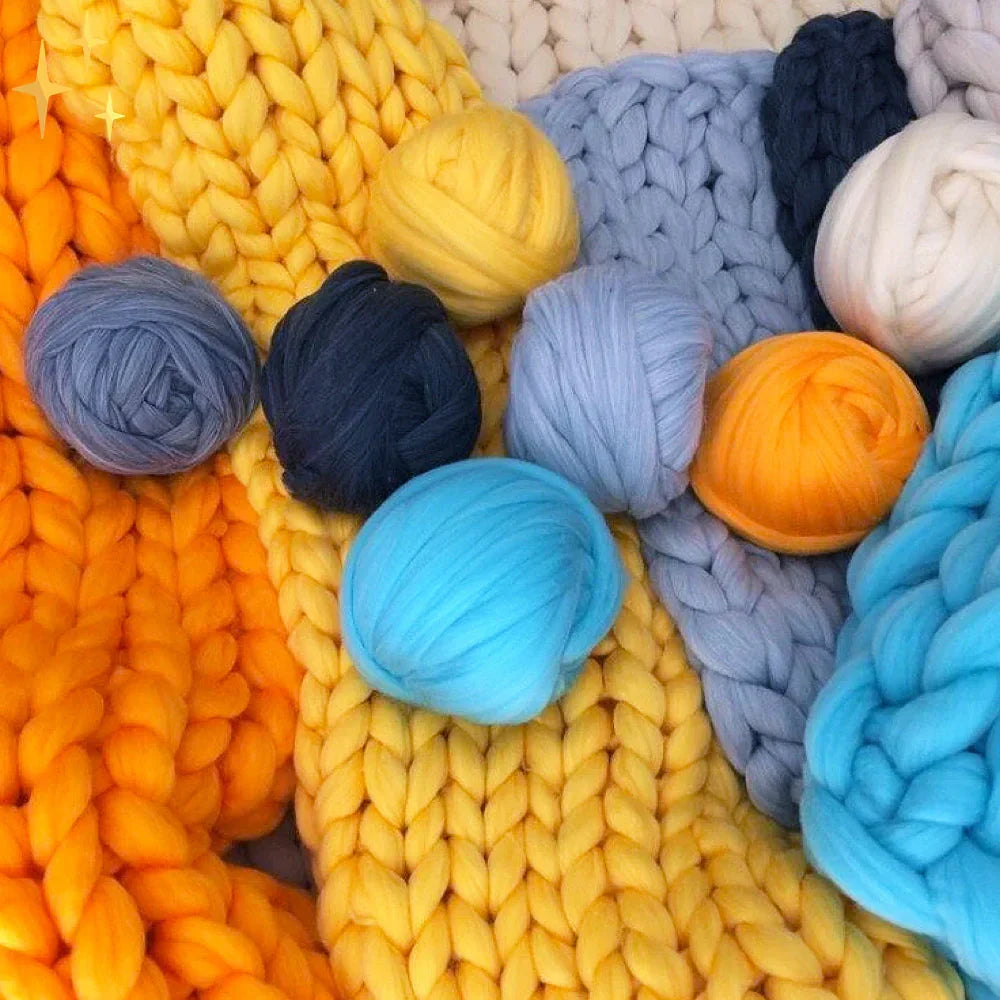 Super Bulky Arm Knitting Yarn 35 oz Merino-Style Wool for Throw Blankets, Cushions & Home Décor Crafts | Thomler