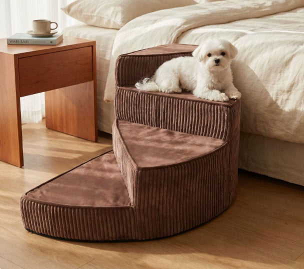 Pet Steps for Bed & Couch - Non-Slip Foam Ramp Stairs for Small Dogs - Washable Spiral Design for Senior Pets & Puppies | Thomler