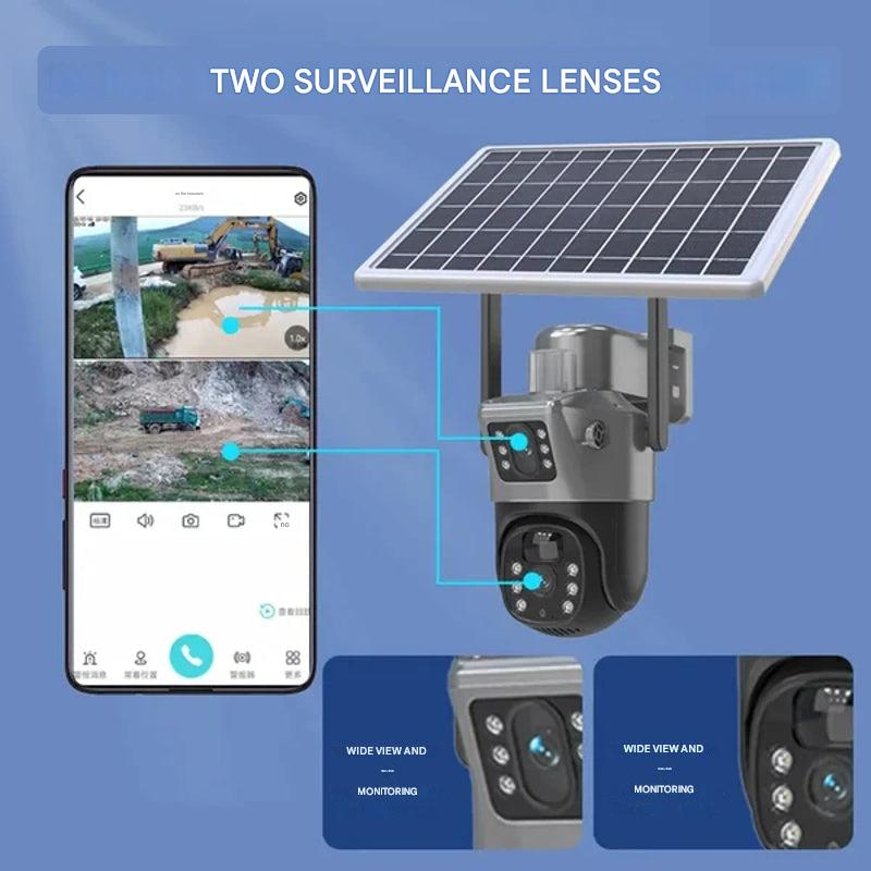 4K Solar Security Camera with Dual Lens 10x Zoom & 360° Pan-Tilt – Wire-Free Outdoor Monitoring | Thomler