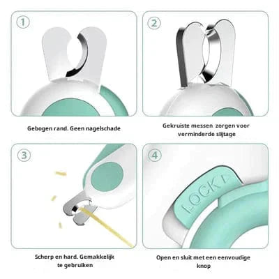 Pet Nail Clippers Plastic LED 10.5 cm Safe Precise Trimming For Dogs Cats Home Grooming Tool | Thomler
