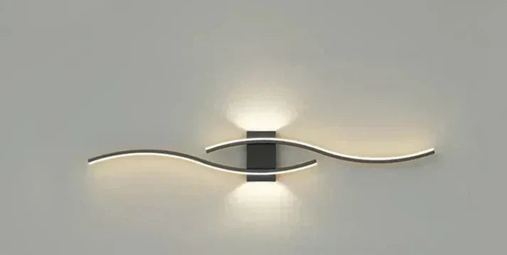 Curved LED Wall Sconce – Contemporary Metal Fixture for Bedroom, Living Room & Office – 24 Inch Warm Glow | Thomler
