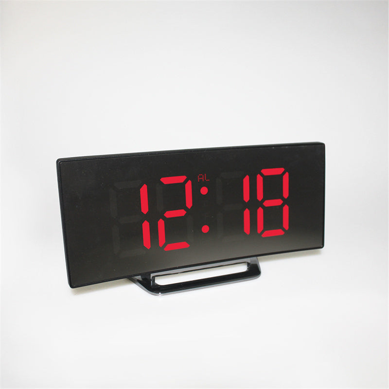 Digital Alarm Clock Plastic 7.2 cm 2.8 Inch Black Bedroom Desk LED Curved Screen Bedside Time Display | Thomler
