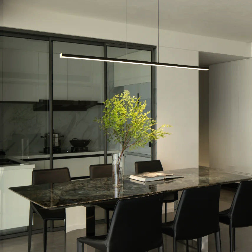 Linear Pendant Light Metal 39 in Adjustable Kitchen Island LED Warm White 3000K-6000K Modern Dining Room Hanging Lamp | Thomler