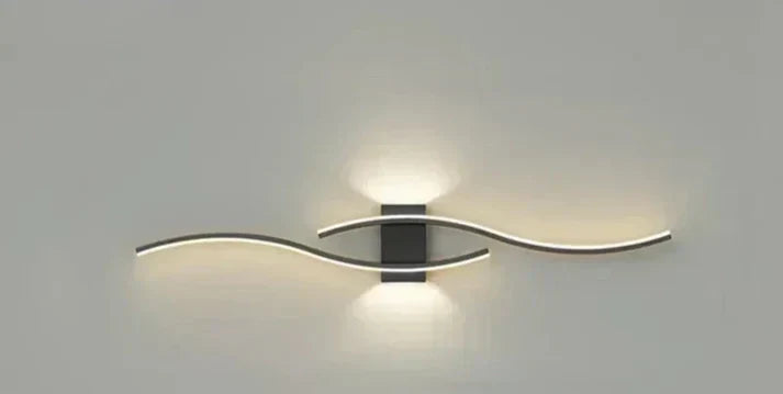 Curved LED Wall Sconce – Contemporary Metal Fixture for Bedroom, Living Room & Office – 24 Inch Warm Glow | Thomler