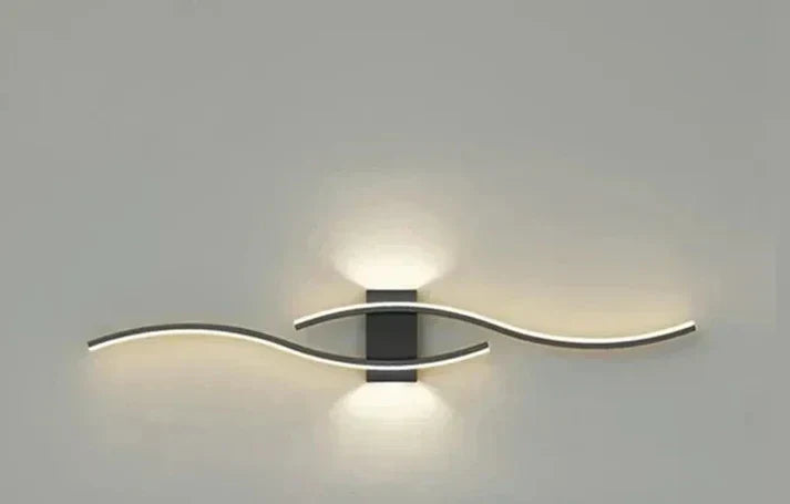Curved LED Wall Sconce – Contemporary Metal Fixture for Bedroom, Living Room & Office – 24 Inch Warm Glow | Thomler