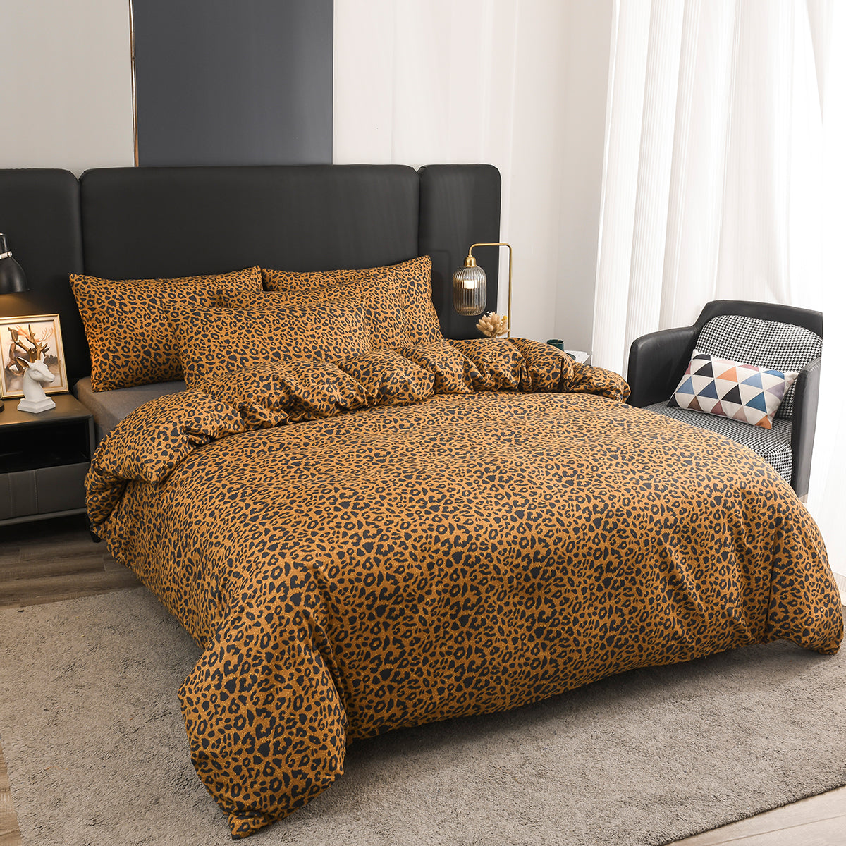 Abstract Geometric Bedding Set – Retro Chevron Pattern Duvet Cover for Queen & King Beds | Thomler