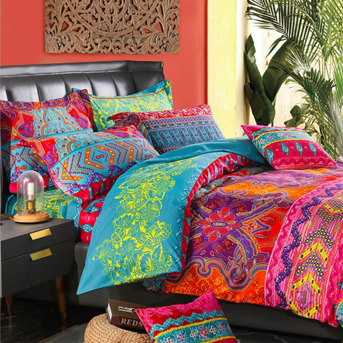 Abstract Geometric Bedding Set – Retro Chevron Pattern Duvet Cover for Queen & King Beds | Thomler