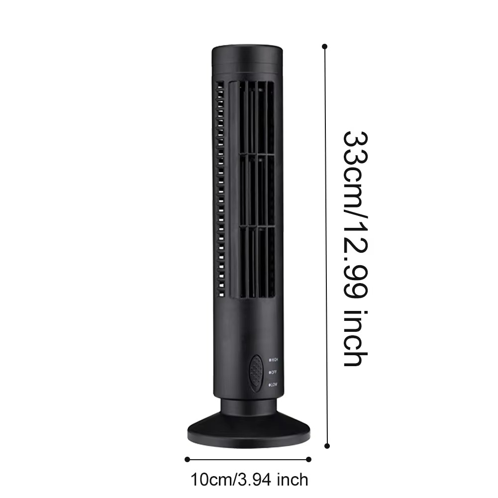 USB Desktop Tower Fan Bladeless Compact Air Cooler Personal Space 2-Speed Quiet Airflow Safe Cooling for Home Office Dorm Bedroom Work | Thomler