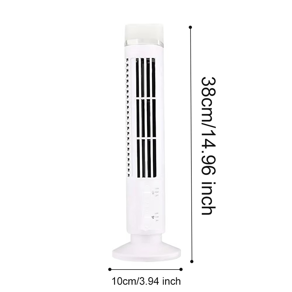 USB Desktop Tower Fan Bladeless Compact Air Cooler Personal Space 2-Speed Quiet Airflow Safe Cooling for Home Office Dorm Bedroom Work | Thomler