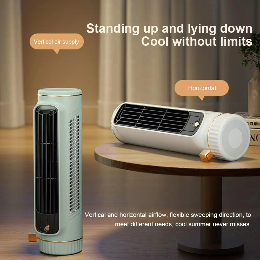 Bladeless Tower Fan with 360° Air Circulation & Ice-Cool Technology for Home Office Bedroom Living Room Desktop USB Powered 5W Quiet | Thomler