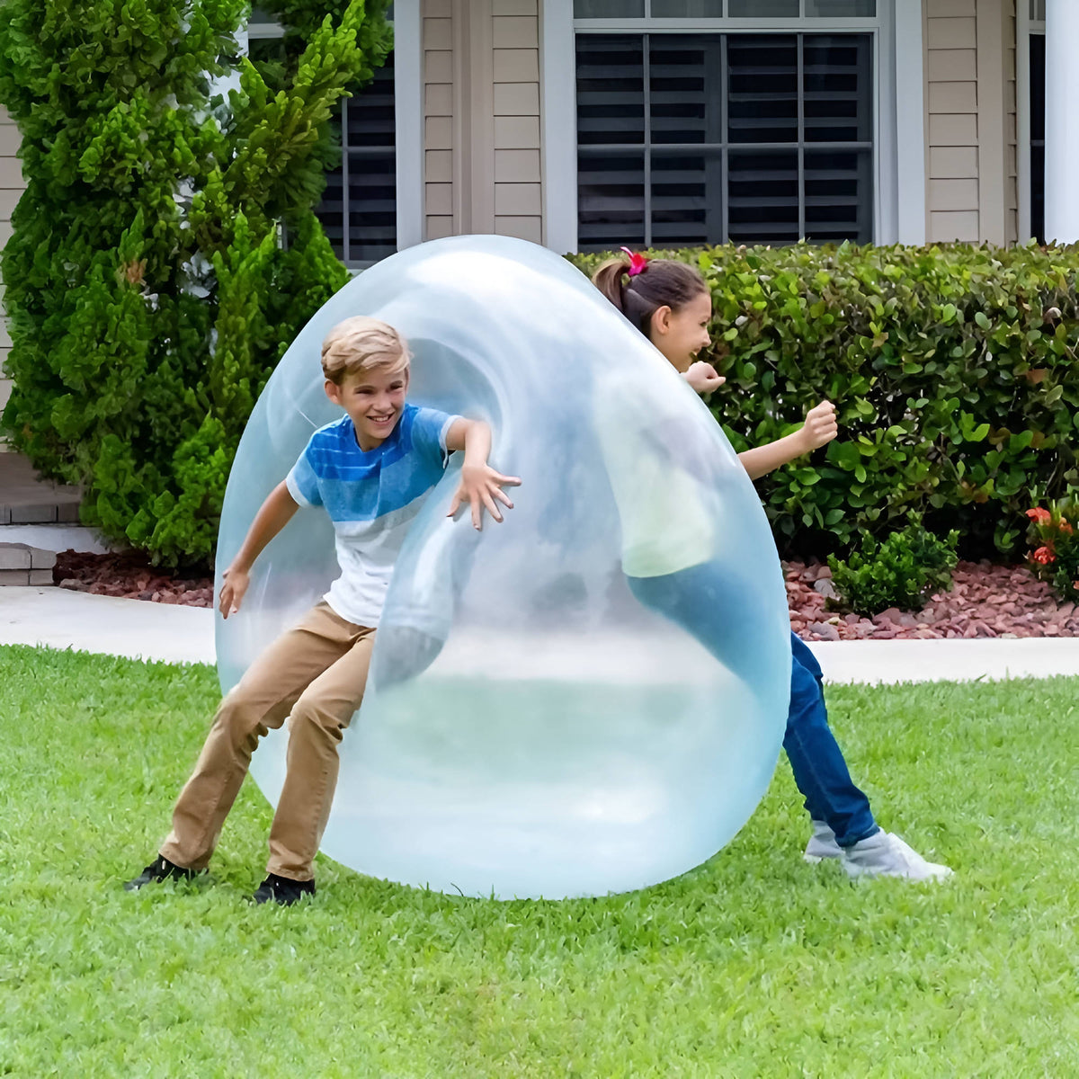 Inflatable Transparent Play Ball 3-Pack for Kids Outdoor Indoor Pool Yard Games Bounce Toss Kick Backyard Fun Water Air Fill Portable | Thomler