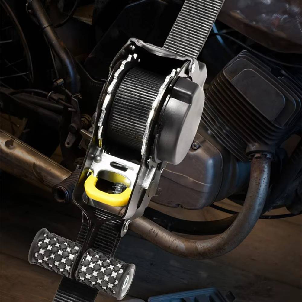 Self-Coiling Tie-Down Straps with Spring-Loaded Ratchet (500 lb Capacity, 2-Pack) for Roof Racks, Kayaks & Cargo Transport | Thomler