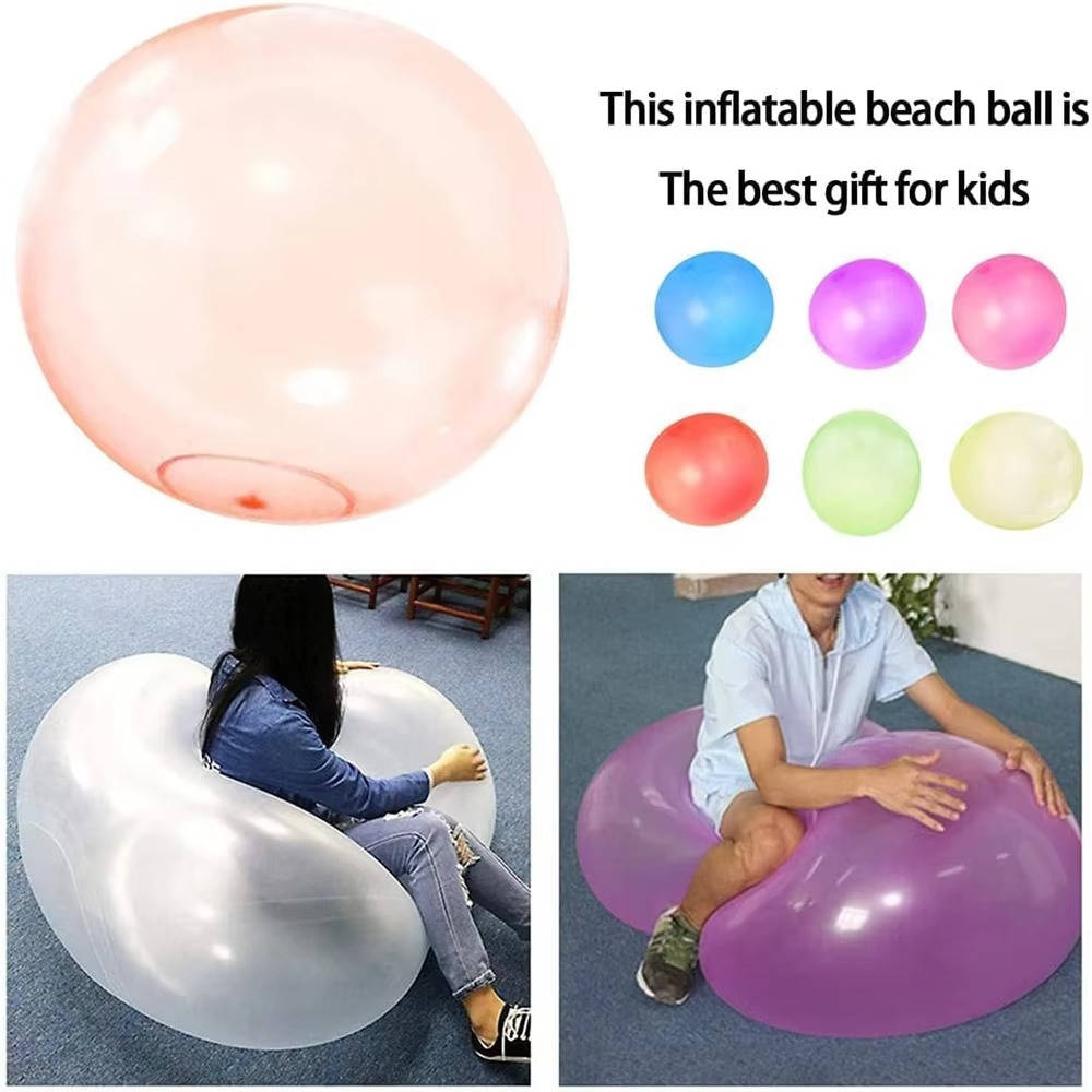 Inflatable Transparent Play Ball 3-Pack for Kids Outdoor Indoor Pool Yard Games Bounce Toss Kick Backyard Fun Water Air Fill Portable | Thomler