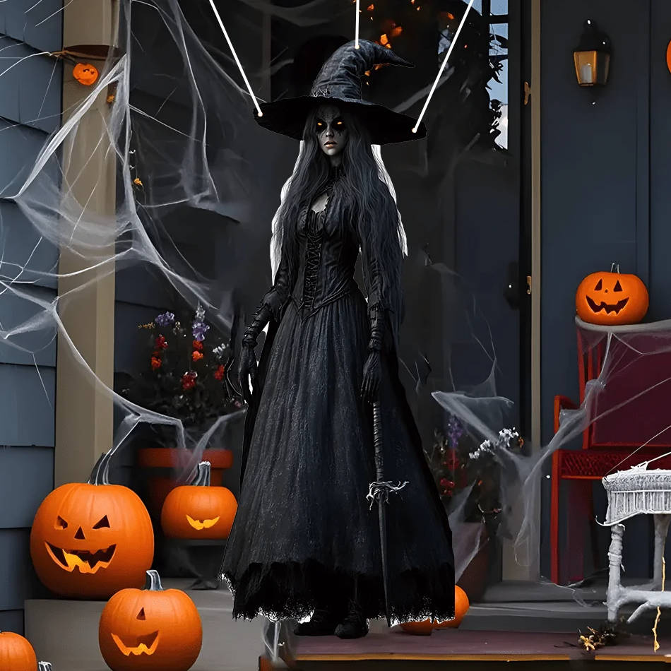 Skeleton Bride Hanging Halloween Decoration – Weather-Resistant Outdoor Horror Prop for Porch & Yard Display | Thomler