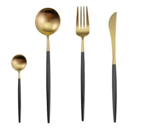 Stainless Steel Flatware Set 24-Piece Service for 6 with Colorful Handles for Everyday Dining Modern Table Utensils | Thomler