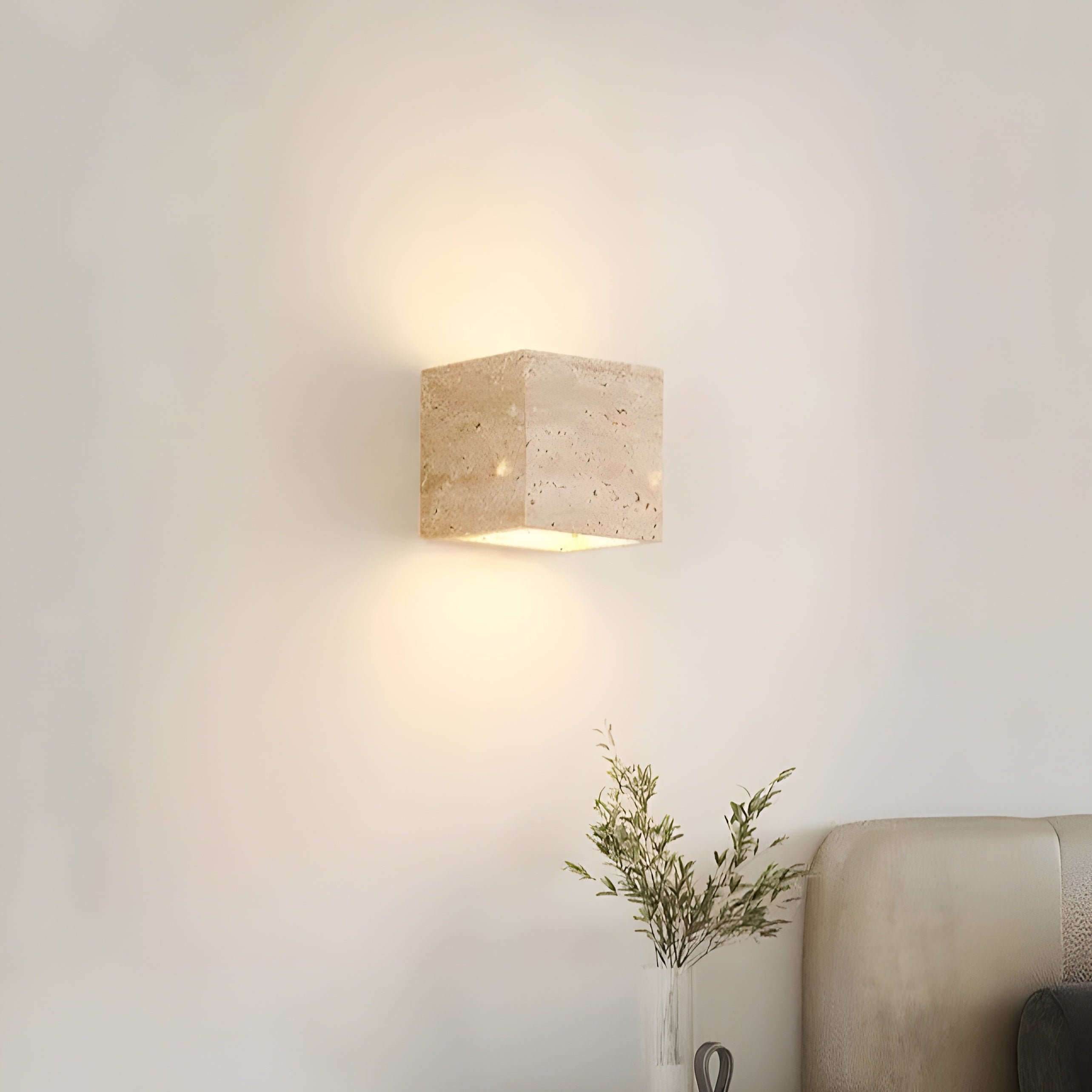Wall Light Travertine Stone 6.3 in Outdoor Up Down LED Waterproof Garden Patio Fixture Modern Minimalist Exterior Sconce | Thomler